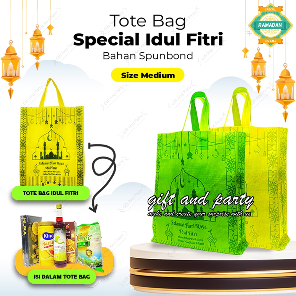 

Goodie Bag Lebaran Hijau / Goodie Bag Idul Fitri / Tas Tenteng Lebaran
