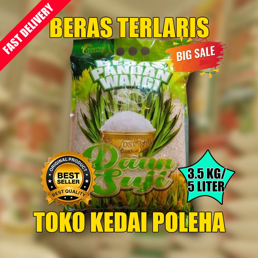 

BERAS TERLARIS " BERAS PANDAN WANGI" 3.5 KG ( 4.7 LITER ) ENAK PULEN DAN MURAH BERAS 4.7 LITER