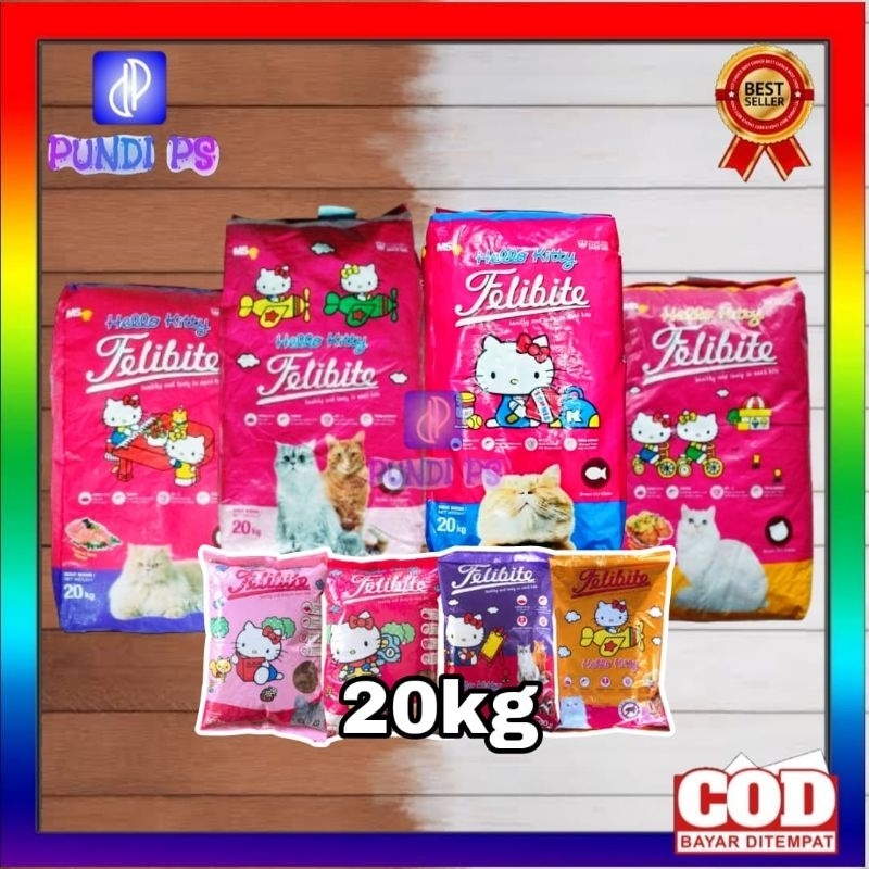 FELIBITE 20kg Adult Tuna Salmon Ikan Donat Makanan Kucing Berkualitas 1 sak karung