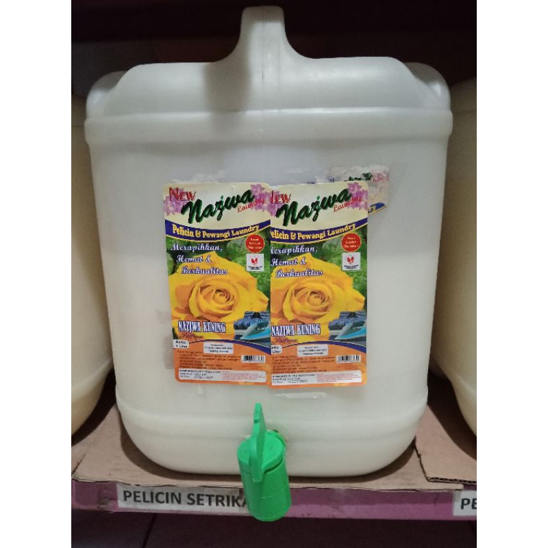 PELICIN, PELEMBUT dan PENGHARUM Setrika MAWAR NAJWA  KUNING 1L (Repack botol)