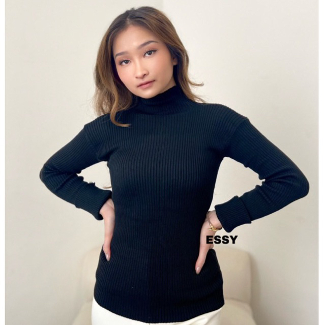 Inner rajut turtle neck,baju dalaman knit,manset knit,sweater wanita