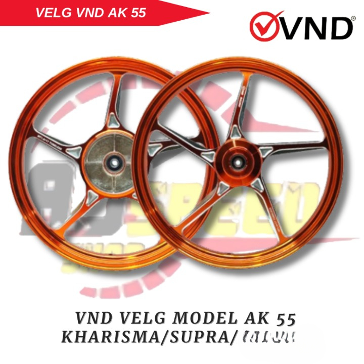 VND Velg AK 55  Kharisma/ Supra 110/ Supra 125 Ring 17 Depan 140 Belakang 160 Original 100%