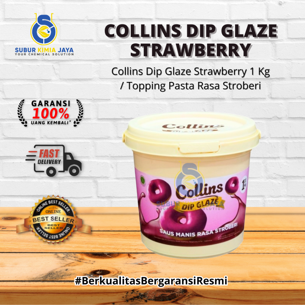 

Collins Dip Glaze Strawberry 1 Kg / Topping Pasta Rasa Stroberi