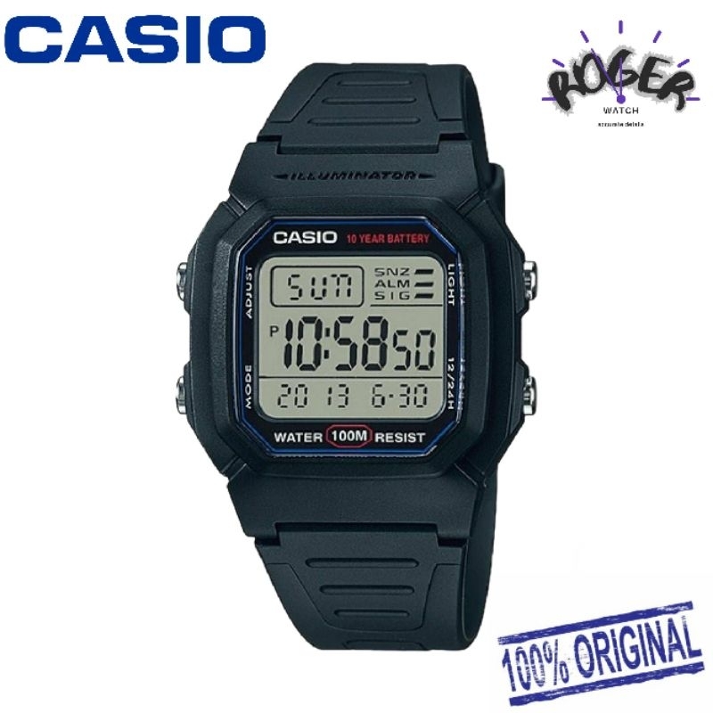 CASIO ORIGINAL Jam Tangan Pria W-800H-1AV Digital W800H