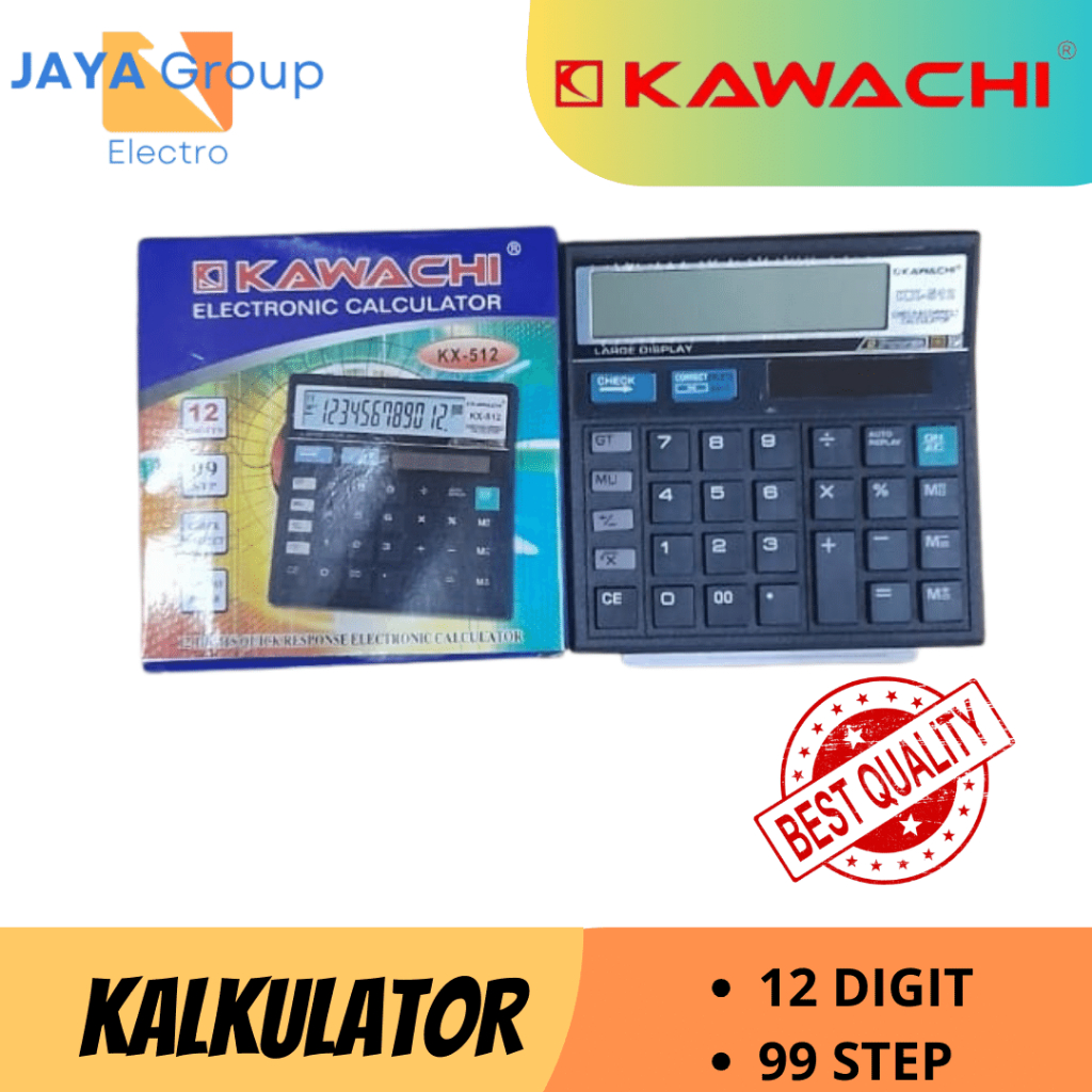 

KALKULATOR KAWACHI KX-512 12 DIGIT ELEKTRONIC CALCULATOR CHECK CORRECT
