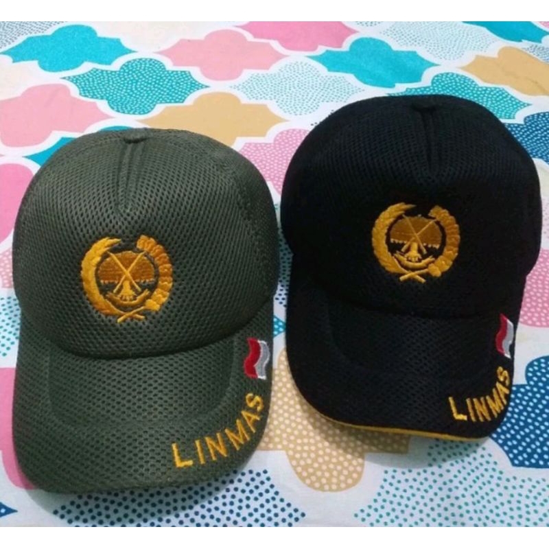 TOPI LINMAS PILKEP LINMAS HITAM HIJAU TOPI PDL LINMAS