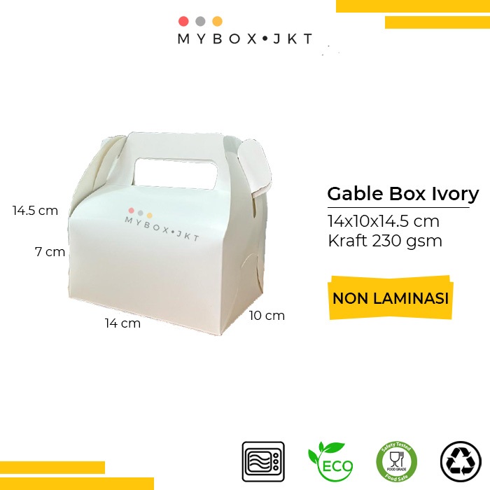 

Gable Box Hampers LEBARAN Souvenir Gift Pack Ivory Putih 14x10x14,5