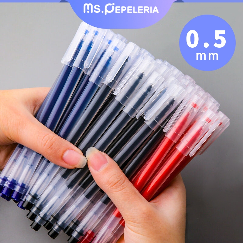 

Pulpen Gel 0.5mm/Kapasitas tinggi pena gel/tinta pen/bolpoin/Hitam Biru merah 3 Warna-Ms.Pepeleria