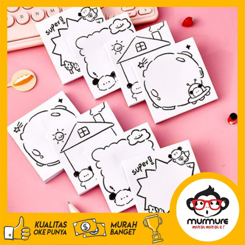 

MURMURE I STICKY NOTES BLACK AND WHITE PUPPY CUTE MINI MEMO PAPER