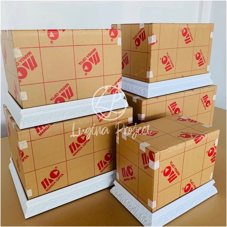 Kotak Hantaran Seserahan Akrilik Isi 5 Tinggi (GRATIS PACKING KAYU) | Box Hantaran Seserahan Akrilik