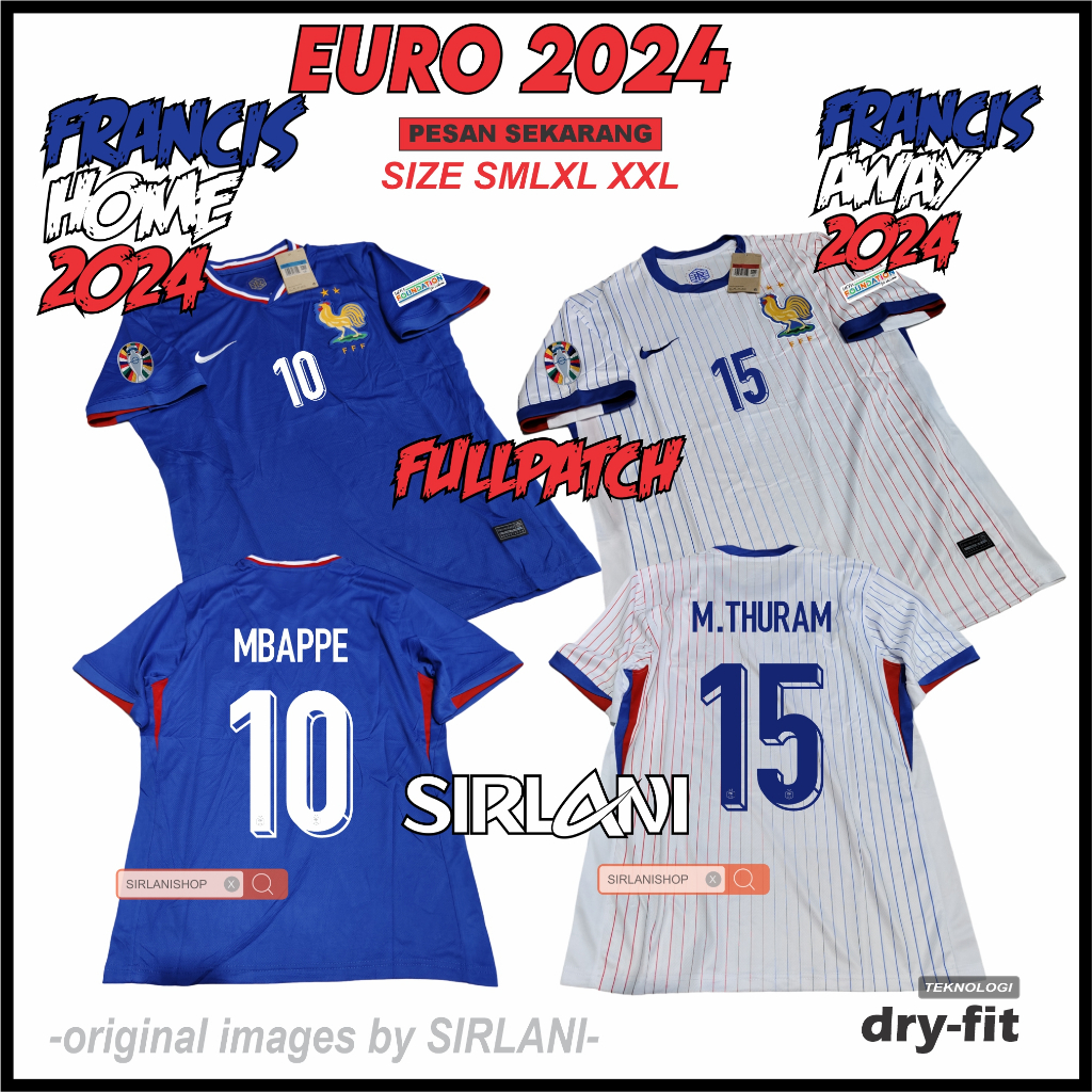 JERSEY BOLA FRANCE HOME AWAY EURO 2024 FRANCIS