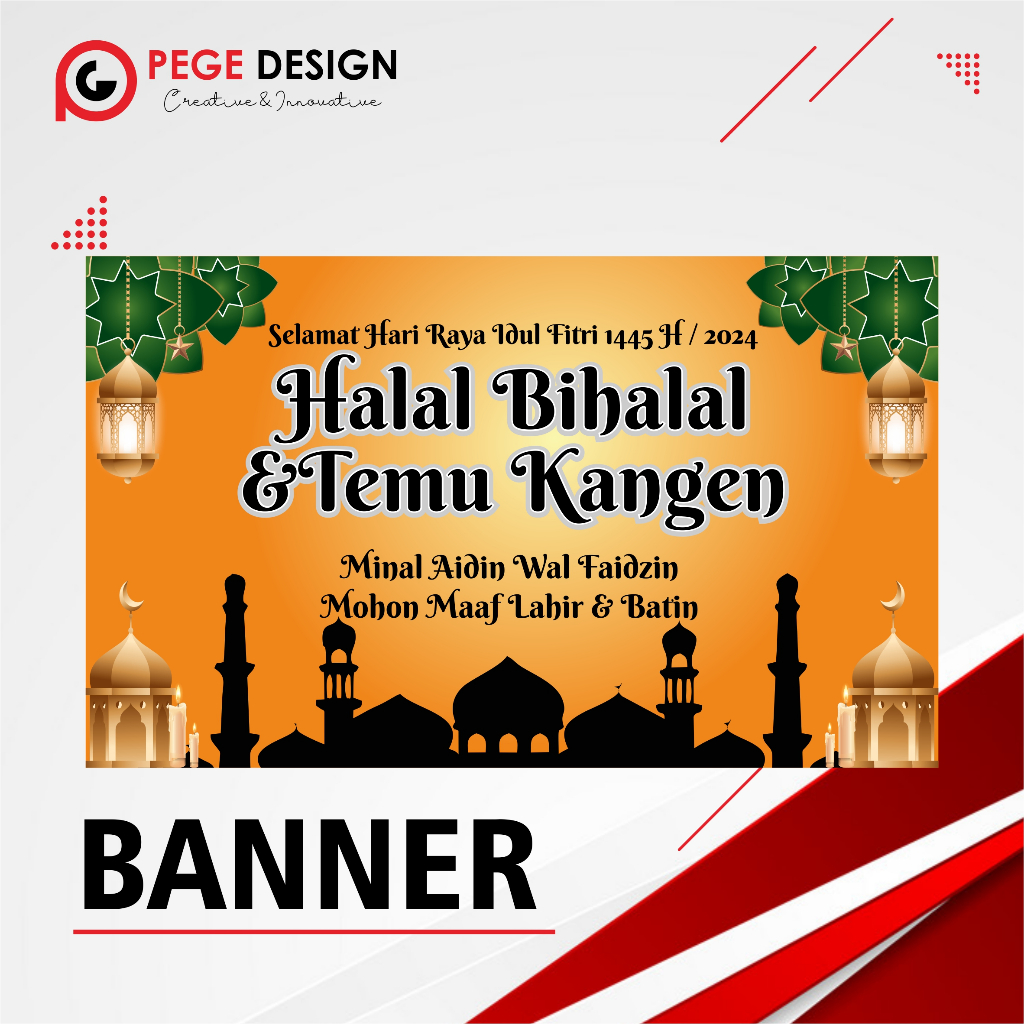 BANNER IDUL FITRI HALAL BIHALAL//SPANDUK MURAH//LANGSUNG JADI