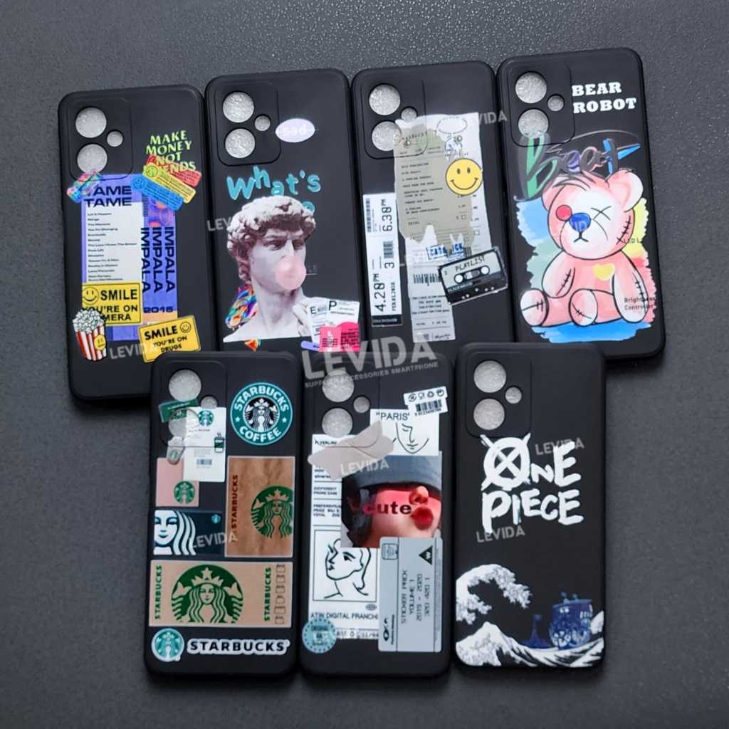 Vivo V30 Vivo V30 Pro Case Macaron Black Gambar lucu MAC04 Case Vivo V30 Vivo V30 Pro