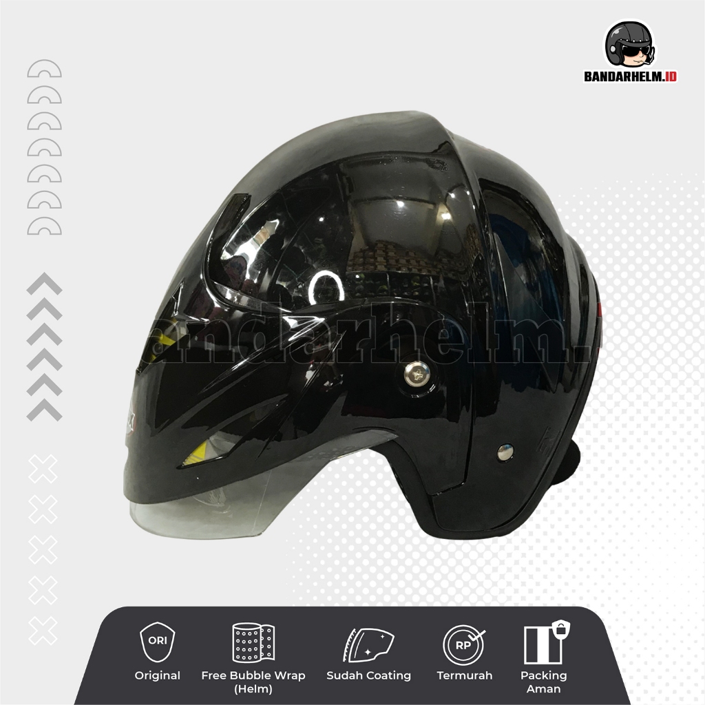 Helm 05 Ukuran Besar XXL Black Solid