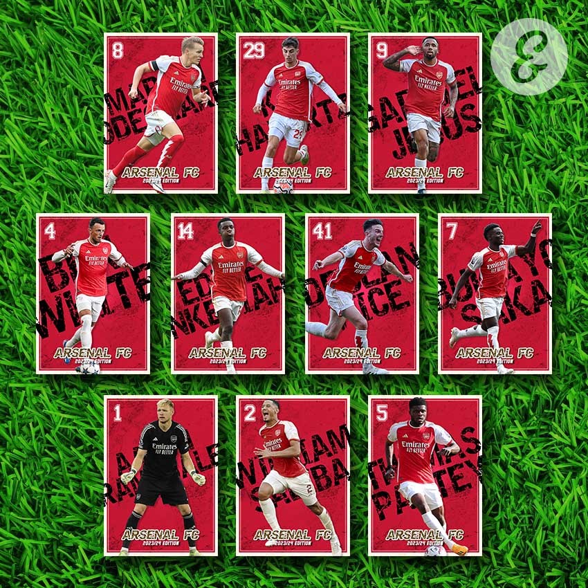 Mini Poster Card Pemain Bola - Arsenal edisi 2023/24