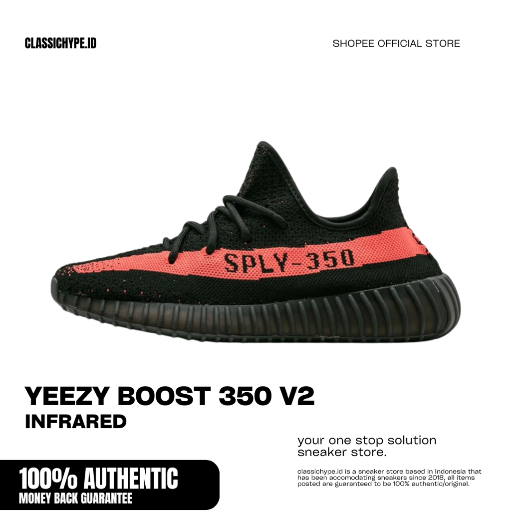 YEEZY BOOST 350 V2 CORE BLACK RED INFRARED 100% ORIGINAL