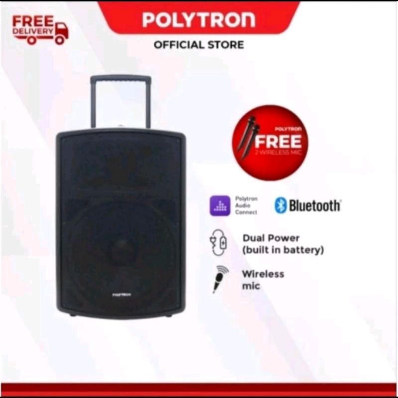 Polytron Speaker Aktif Original PAS PRO 15F3 15 Inch Speaker Karaoke Speaker Bluetooth