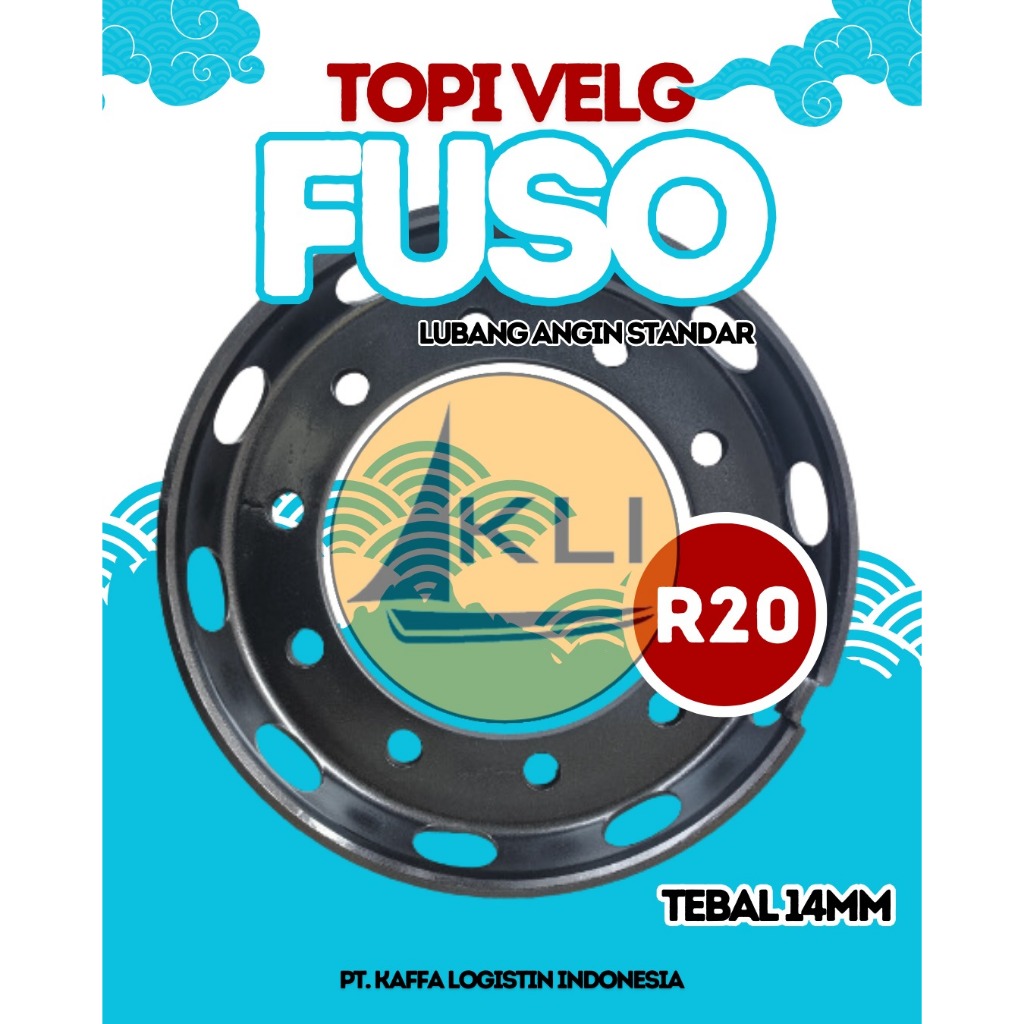 TOPI VELG FUSO RING 20 LUBANG 10 TEBAL 14 MM LUBANG ANGIN STANDAR