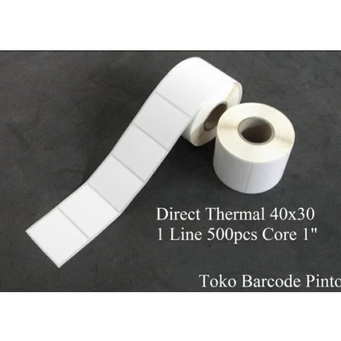 

Thermal 40x30mm 1Line 500pcs gap 2mm core 1 inchi Label Stiker Barcode