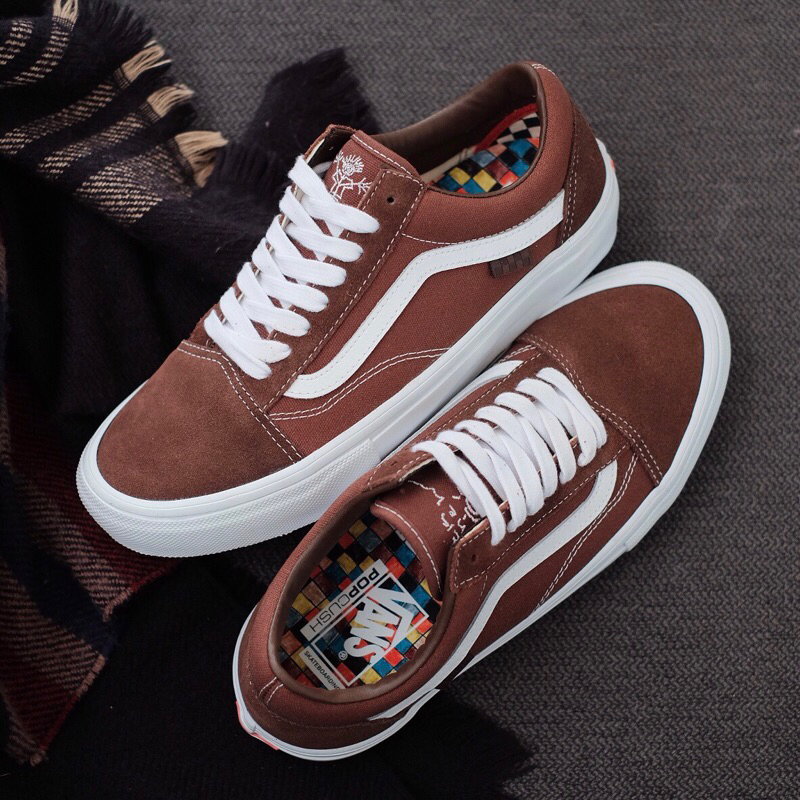 Sepatu Vans Old Skool Pro Skate Nick Michel Brown 100% ORIGINAL RESMI