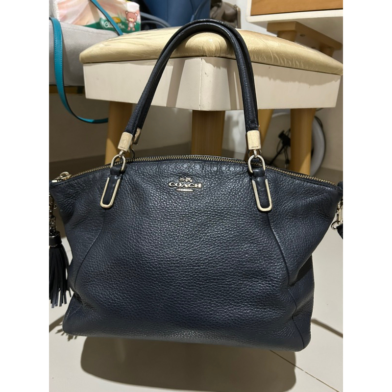Tas Coach Kesley small biru dongker / Tas preloved coach