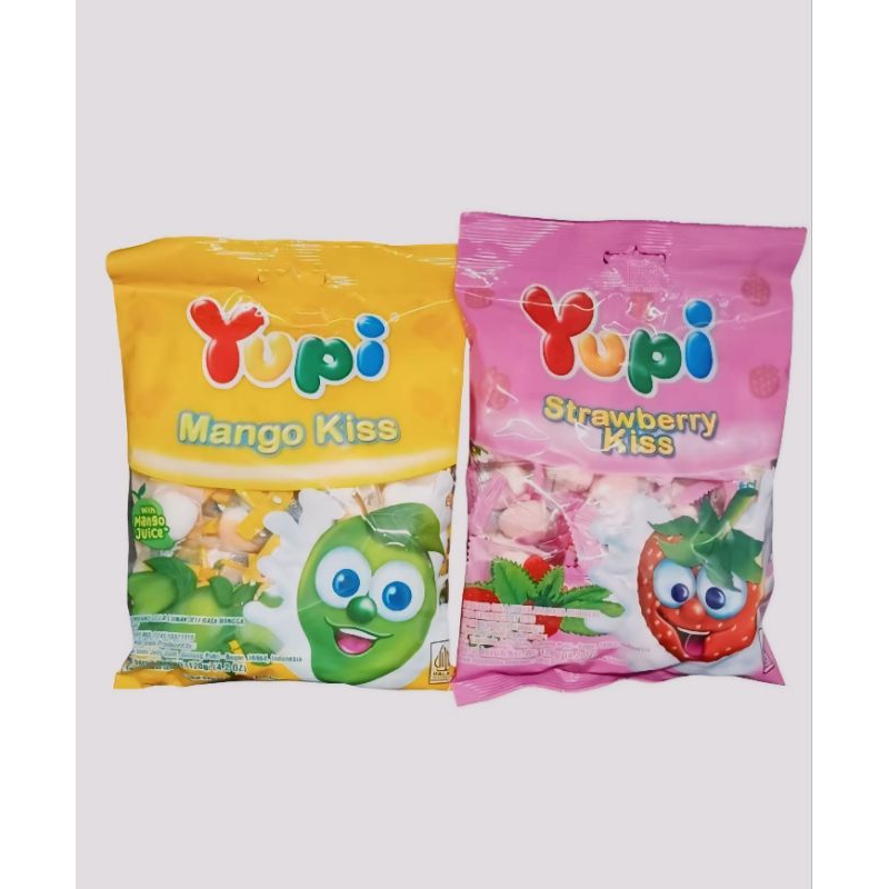 

Permen YUPI strawberry/mango kiss 120gr