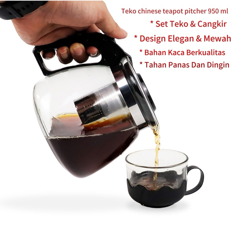 TEKO CHINESE TEAPOT SATU SET CANGKIR 950 ML