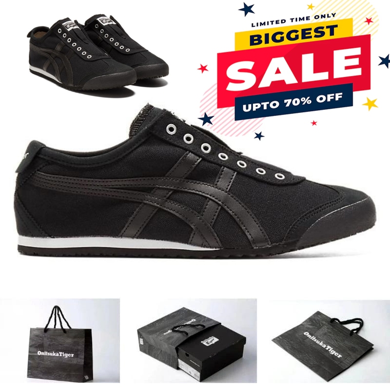 Sepatu Onitsuka Original mexico 66 slip-on triple black