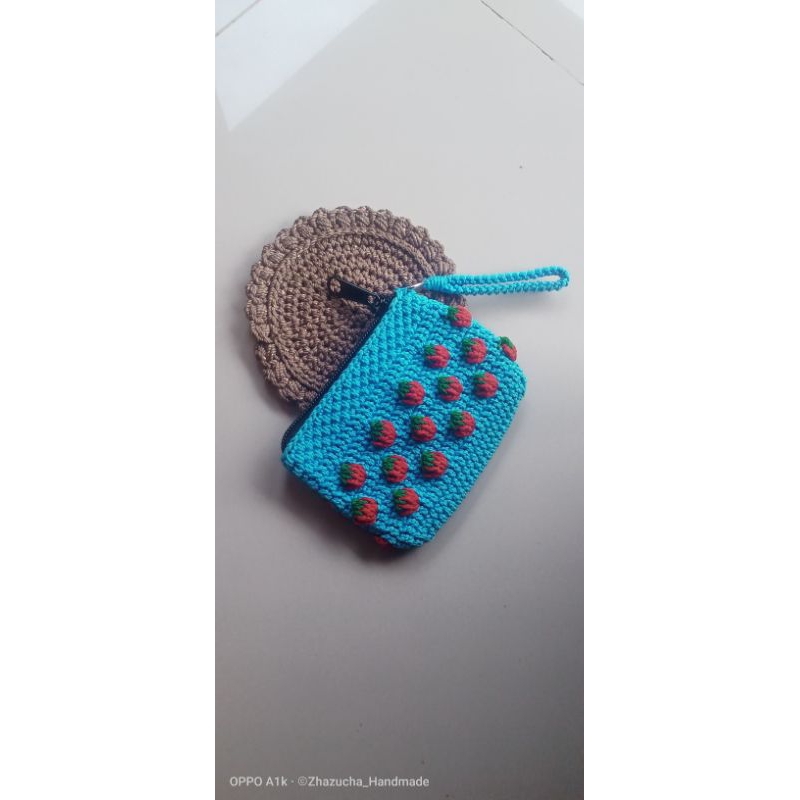 Ready || Dompet Koin Rajut || Dompet Koin Rajut Strawberry || Dompet Koin Rajut ||
