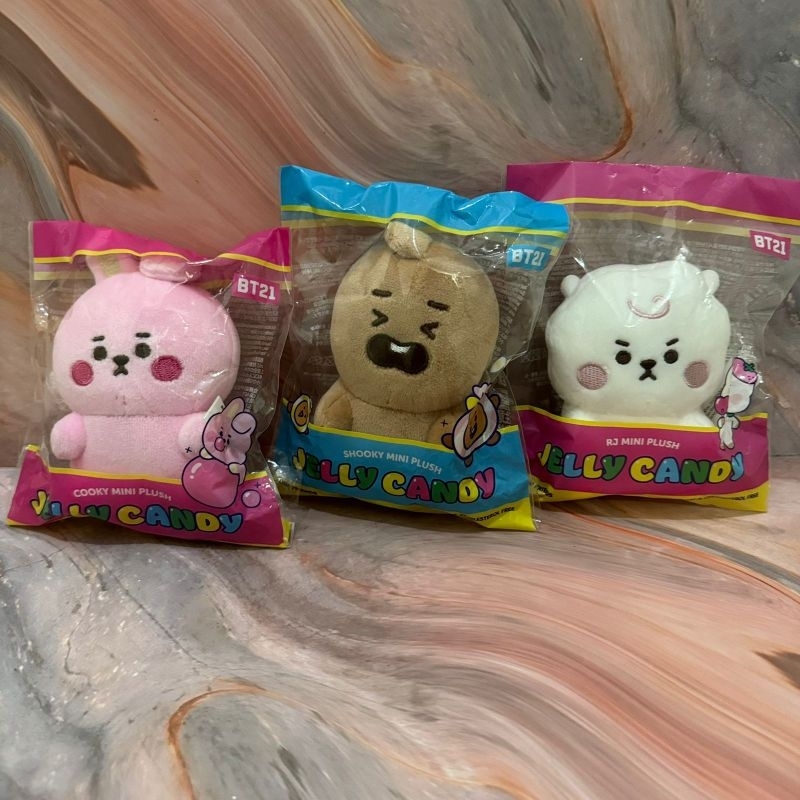 BT21 jelly candy edition cooky shooky rj jungkook jin suga yoongi rj ngambek angry pout official dol