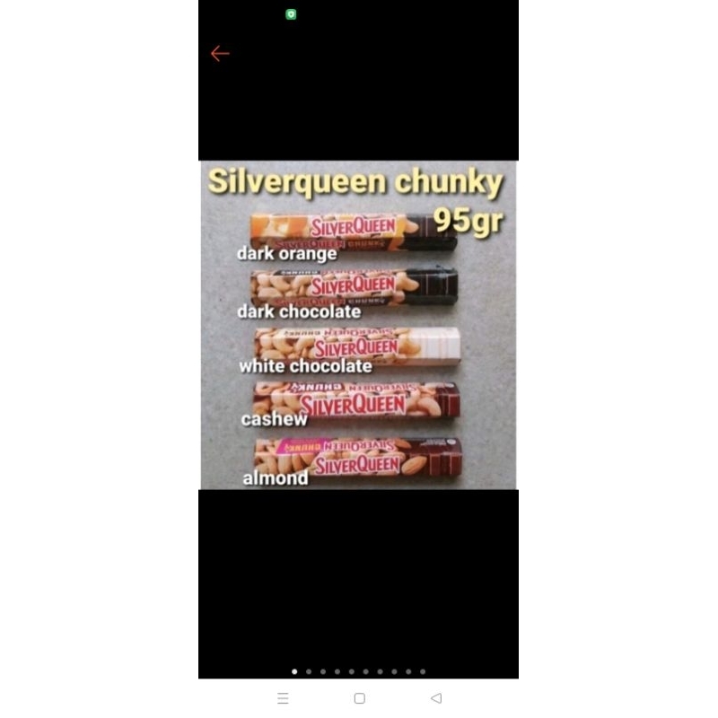 

SILVER QUEEN CHUNKY BAR 95g/White almond 95g/Almond chunky 95g/Casew chunkybar 95g/ termurah