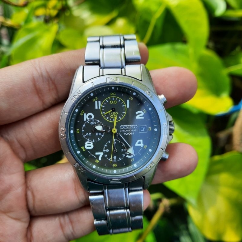 Seiko Military SND377P1 Chronograph SND377 7T92-0DX0 Green Olive