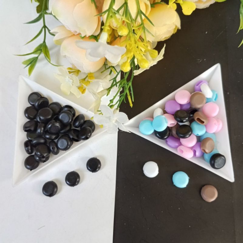 200Pcs Stopper Karet Warna Stopper Karet Hitam