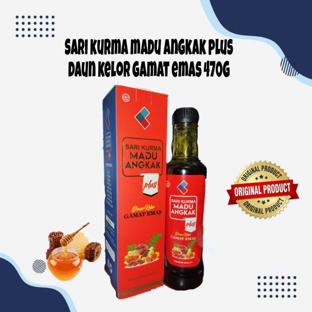 

Sari Kurma Madu Angkak Plus Daun Kelor Gamat Emas mutiara klasik - 470G Original 100%