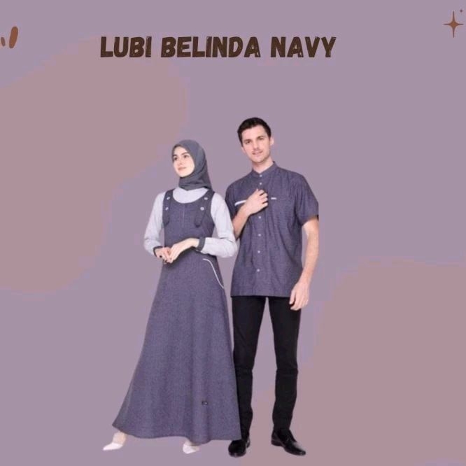 Lubi Belinda Navy / Couple Lubi 2023 / Gamis Dewasa / Koko Dewasa