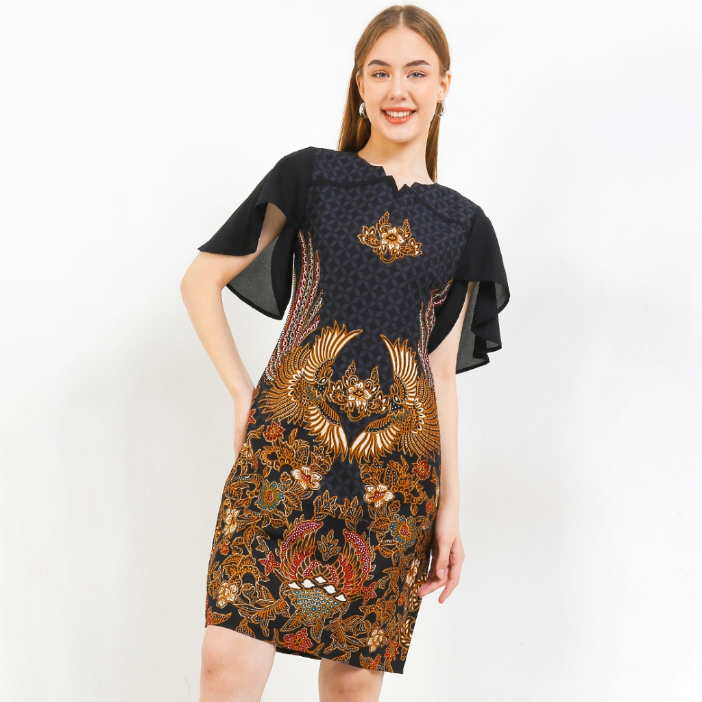 Rianty Batik Premium Wanita Dress Furing Prada Gempita Genta Chiffon