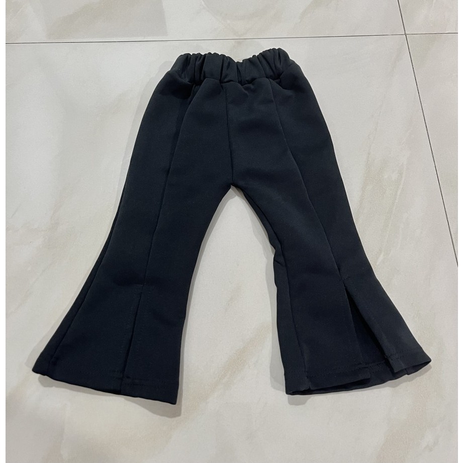 Celana Cutbray Anak Perempuan Black Scuba Size M Preloved