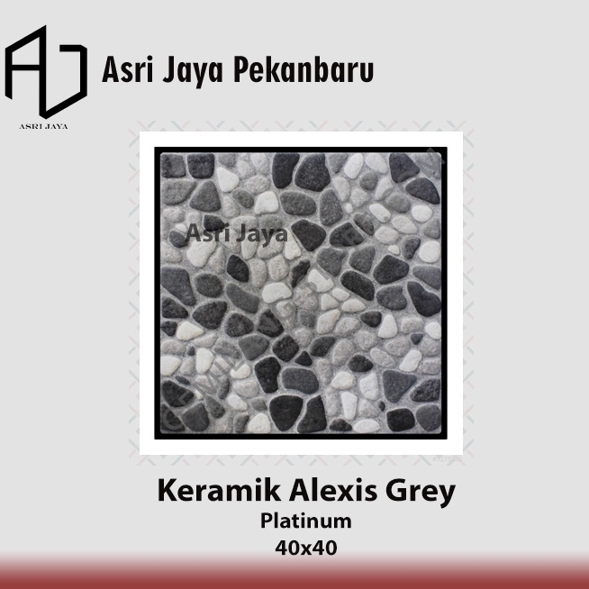 Keramik Lantai Kasar Mulia Platinum 40x40 Alexis Grey KW 1