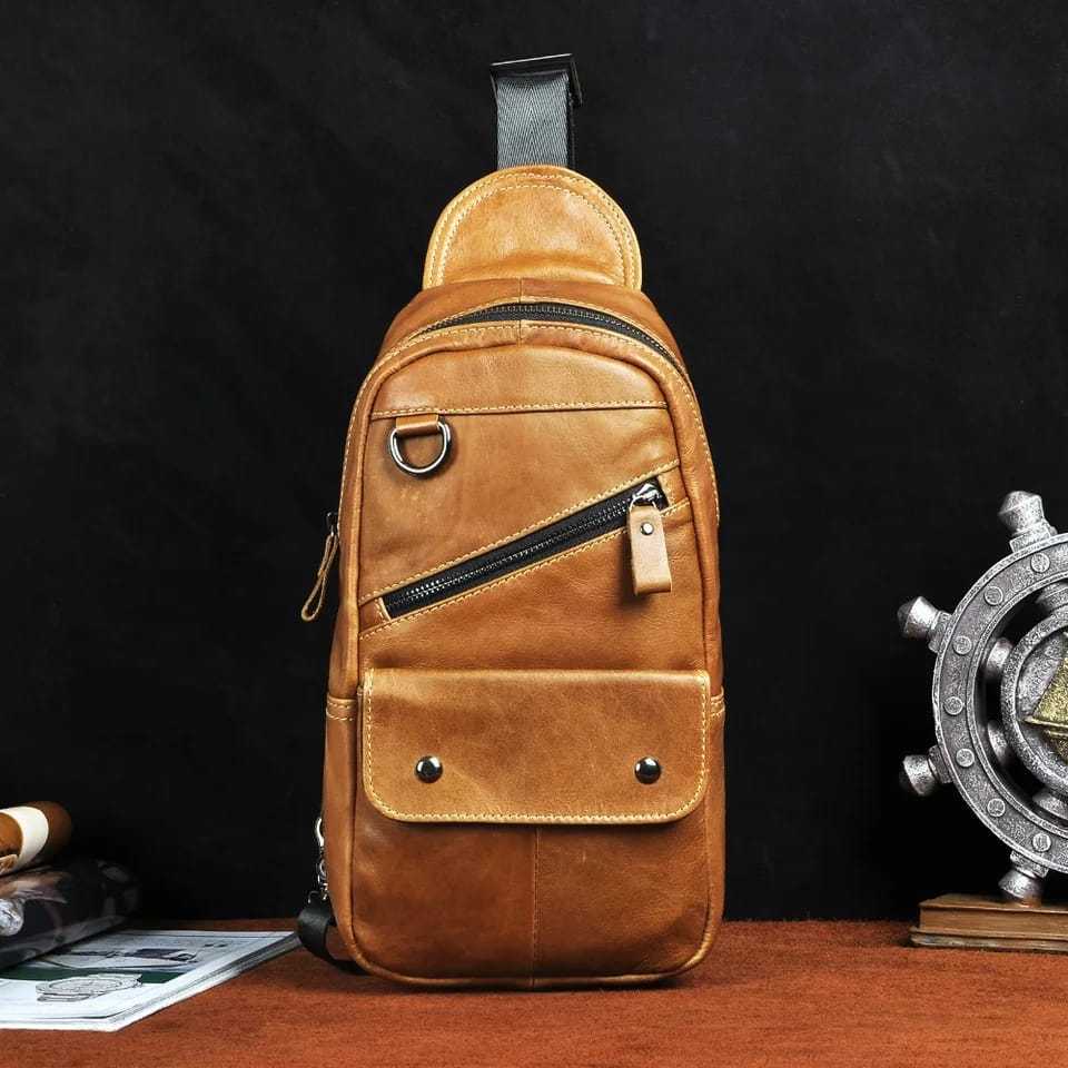 Tas dada pria kulit sapi asli model terbaru