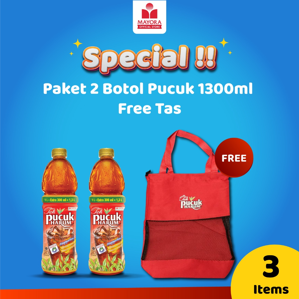 

Paket 2 Botol Pucuk 1300ml Free Tas