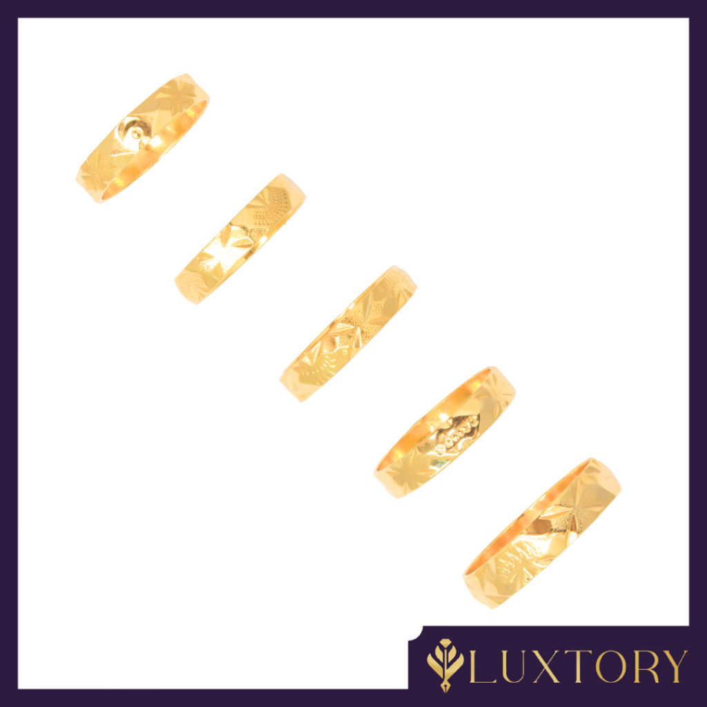 Cincin Emas Model Rantai Polos Permata 8K
