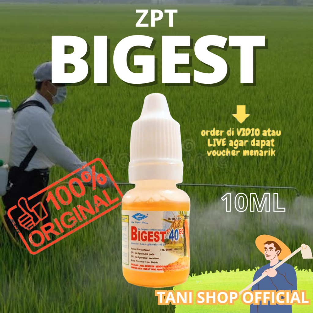 ZPT BIGEST 40 EC 10ML - Zat Pengatur Tumbuh, Maksimalkan Pertumbuhan Tanaman, 100% Original
