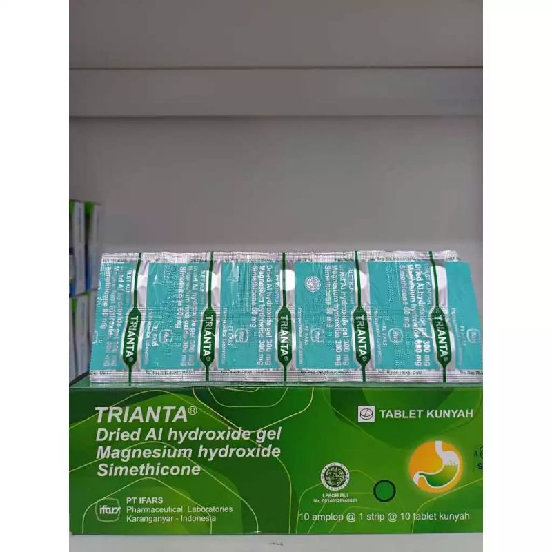 Trianta Tablet Kunyah Obat Maag 1 Strip Isi 10 Tablet