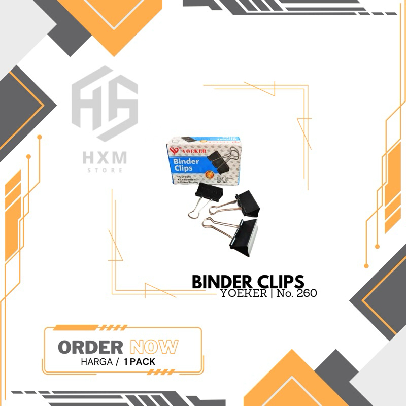 

Binder Clips / Penjepit Kertas YOEKER No. 260 [1 Box]