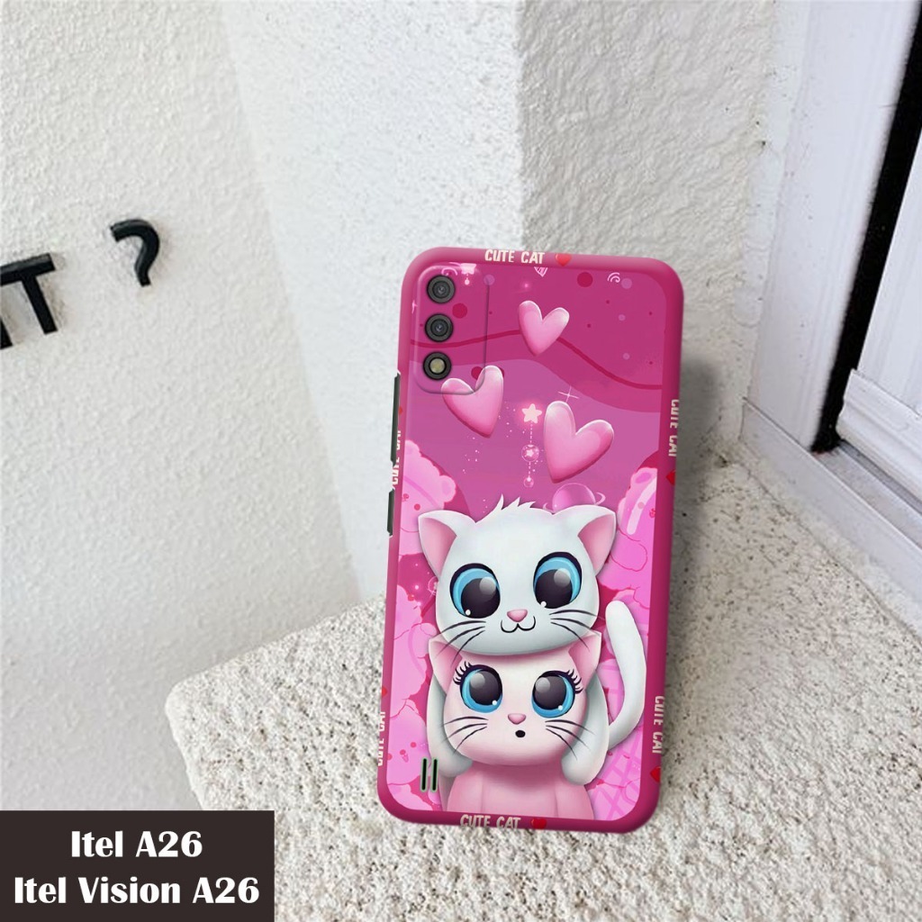 [1533] ITEL A26/ITEL VISION A26 Case Procamera Fhasion PINK CAT (type lain via chat)