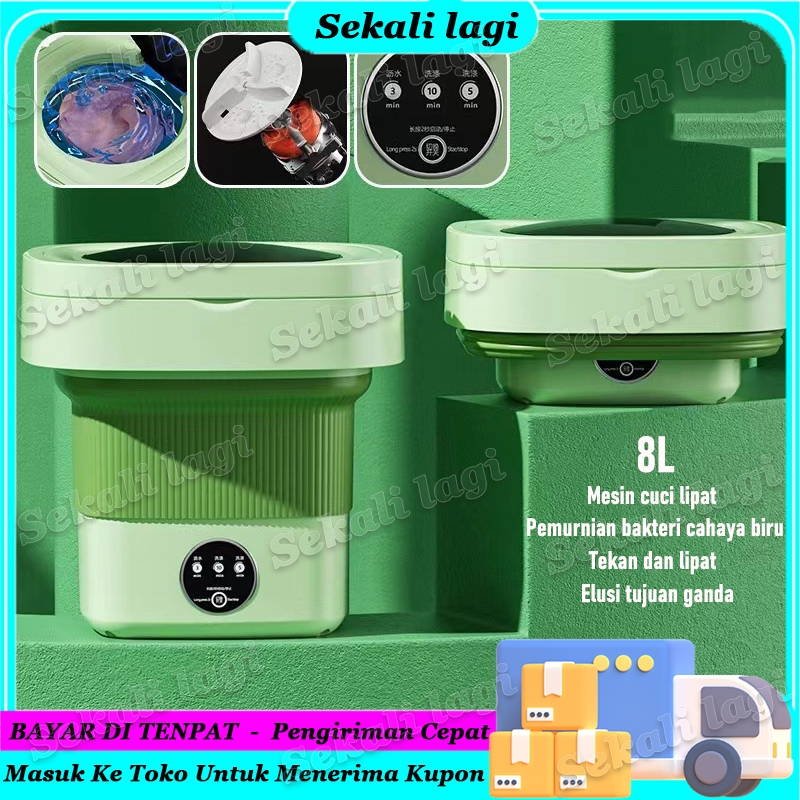 Mesin Cuci Mini Portable 8L Mesin Cuci Lipat Otomatis Mesin Pengering Pakaian Sterilisasi Cahaya Bir