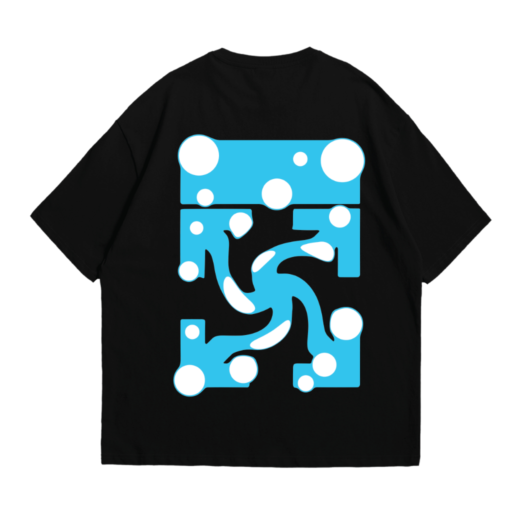 Bandist| Kaos Cotton 100% Baju Oversize Cowok Cewek BLUE OFF WHITE STREETWEAR BSW-113