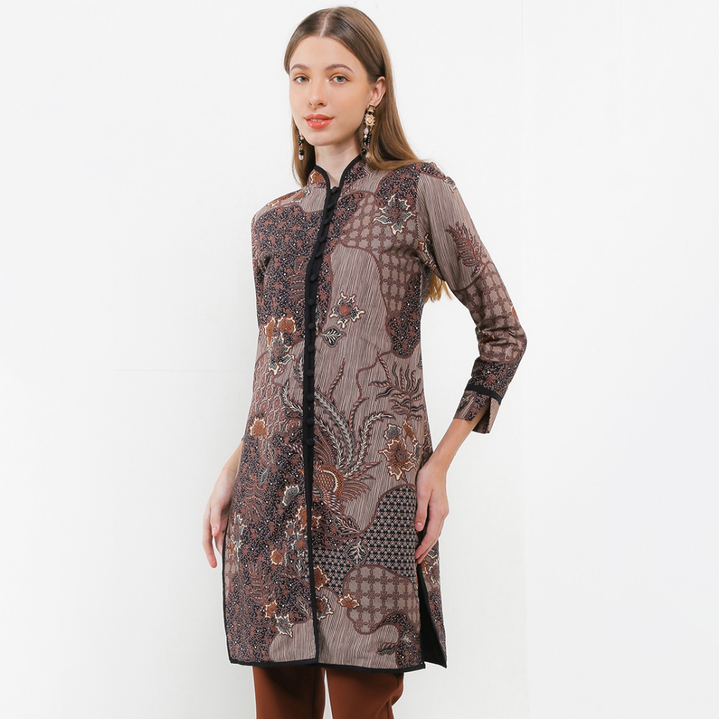 Rianty Batik Premium Wanita Atasan Tunik Furing Denia Sogan