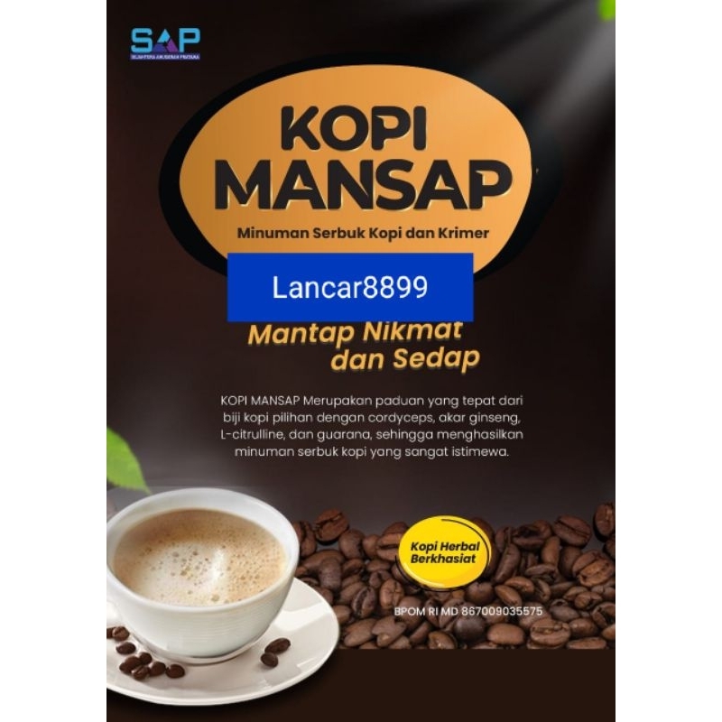 

kopi Mantap Ori utk stamina 1Dus/10Sachet (Grosir Murah)