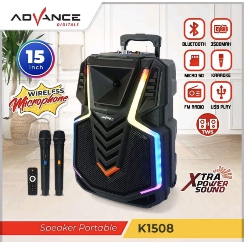 Speaker Portable 15 Inch K1508 advance